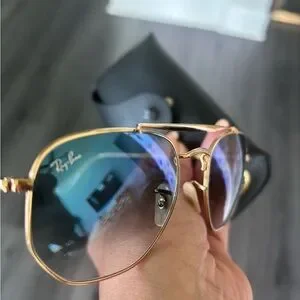 Ray-Ban Marshall- light blue and gold SZ 54-21 Ray-Ban RB3648 001 THE MARSHAL Sunglasses Arista/G-15 Green  main image 4